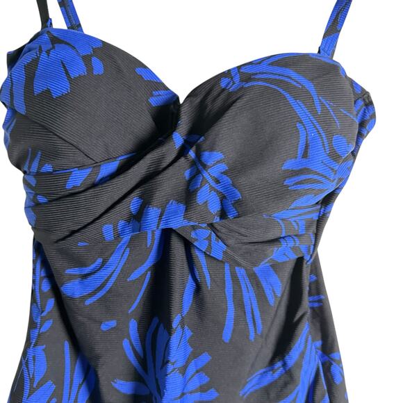 Sea Level Tradewind Twist Front Bandeau One Piece Swimsuit Night Sky Size 8 - Picture 7 of 13